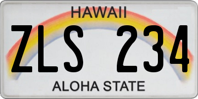HI license plate ZLS234
