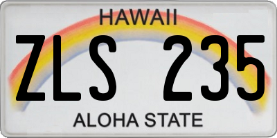 HI license plate ZLS235