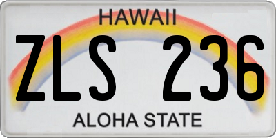 HI license plate ZLS236