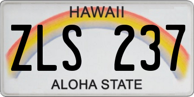 HI license plate ZLS237