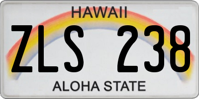 HI license plate ZLS238