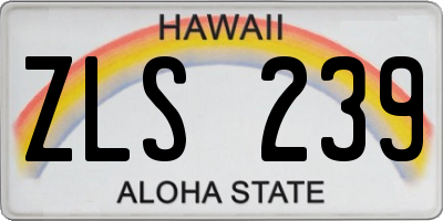 HI license plate ZLS239