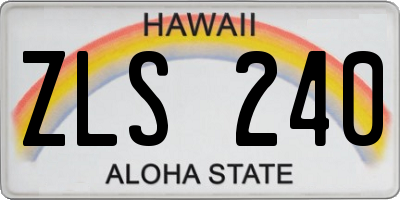 HI license plate ZLS240