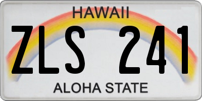 HI license plate ZLS241