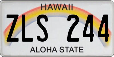 HI license plate ZLS244