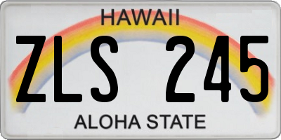 HI license plate ZLS245