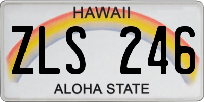 HI license plate ZLS246