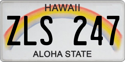 HI license plate ZLS247