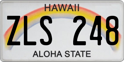 HI license plate ZLS248