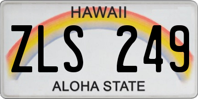 HI license plate ZLS249
