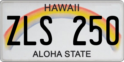 HI license plate ZLS250