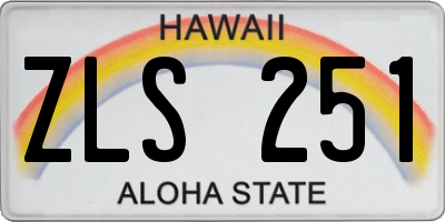 HI license plate ZLS251