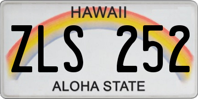 HI license plate ZLS252