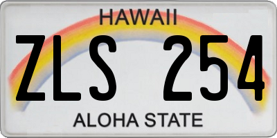 HI license plate ZLS254