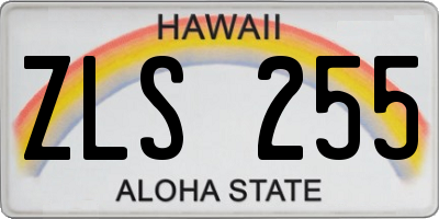 HI license plate ZLS255