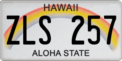 HI license plate ZLS257