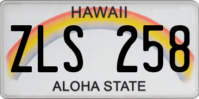 HI license plate ZLS258