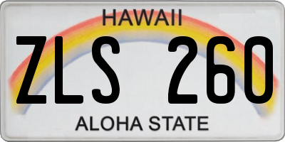HI license plate ZLS260