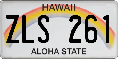 HI license plate ZLS261