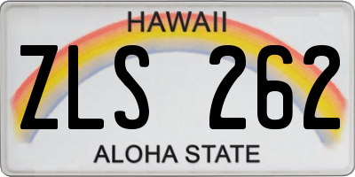 HI license plate ZLS262