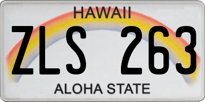 HI license plate ZLS263