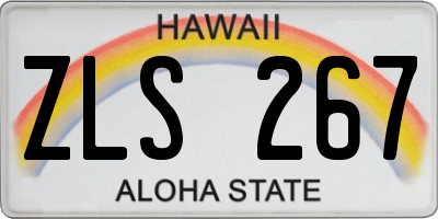 HI license plate ZLS267