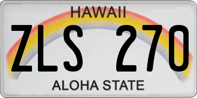 HI license plate ZLS270