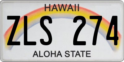HI license plate ZLS274