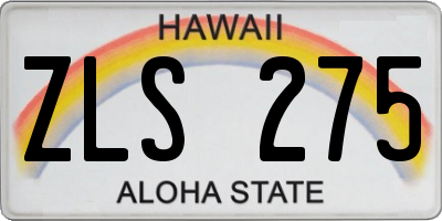 HI license plate ZLS275
