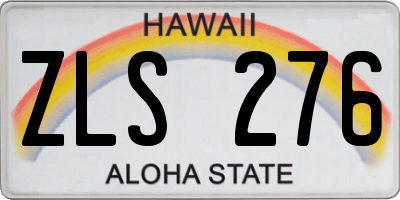 HI license plate ZLS276
