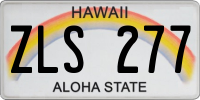 HI license plate ZLS277