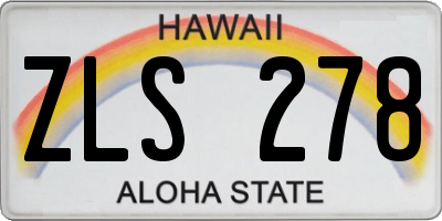 HI license plate ZLS278