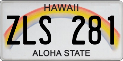 HI license plate ZLS281