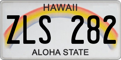 HI license plate ZLS282