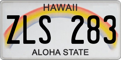 HI license plate ZLS283