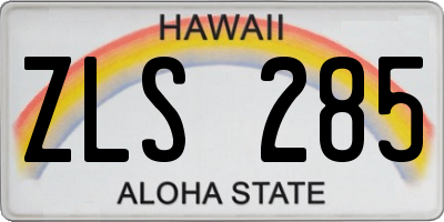 HI license plate ZLS285