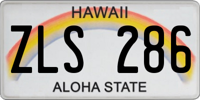 HI license plate ZLS286