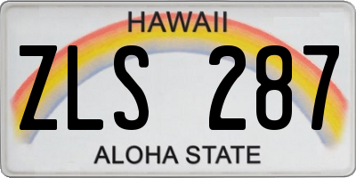 HI license plate ZLS287