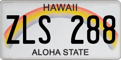 HI license plate ZLS288