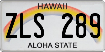 HI license plate ZLS289