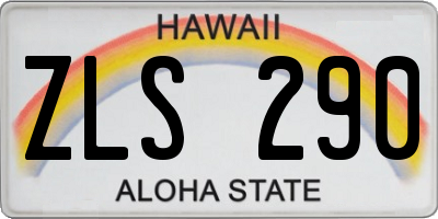 HI license plate ZLS290