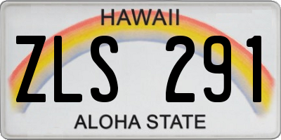 HI license plate ZLS291