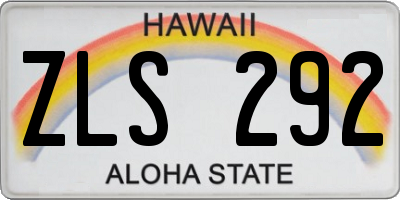 HI license plate ZLS292