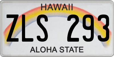 HI license plate ZLS293