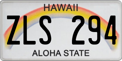 HI license plate ZLS294