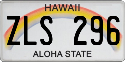 HI license plate ZLS296