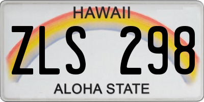 HI license plate ZLS298