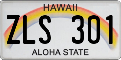 HI license plate ZLS301