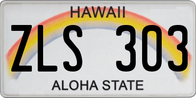 HI license plate ZLS303