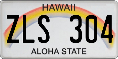 HI license plate ZLS304